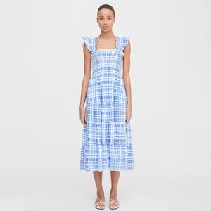 Hill House Home The Ellie Nap Dress Blue Watercolor Gingham NWT Size M